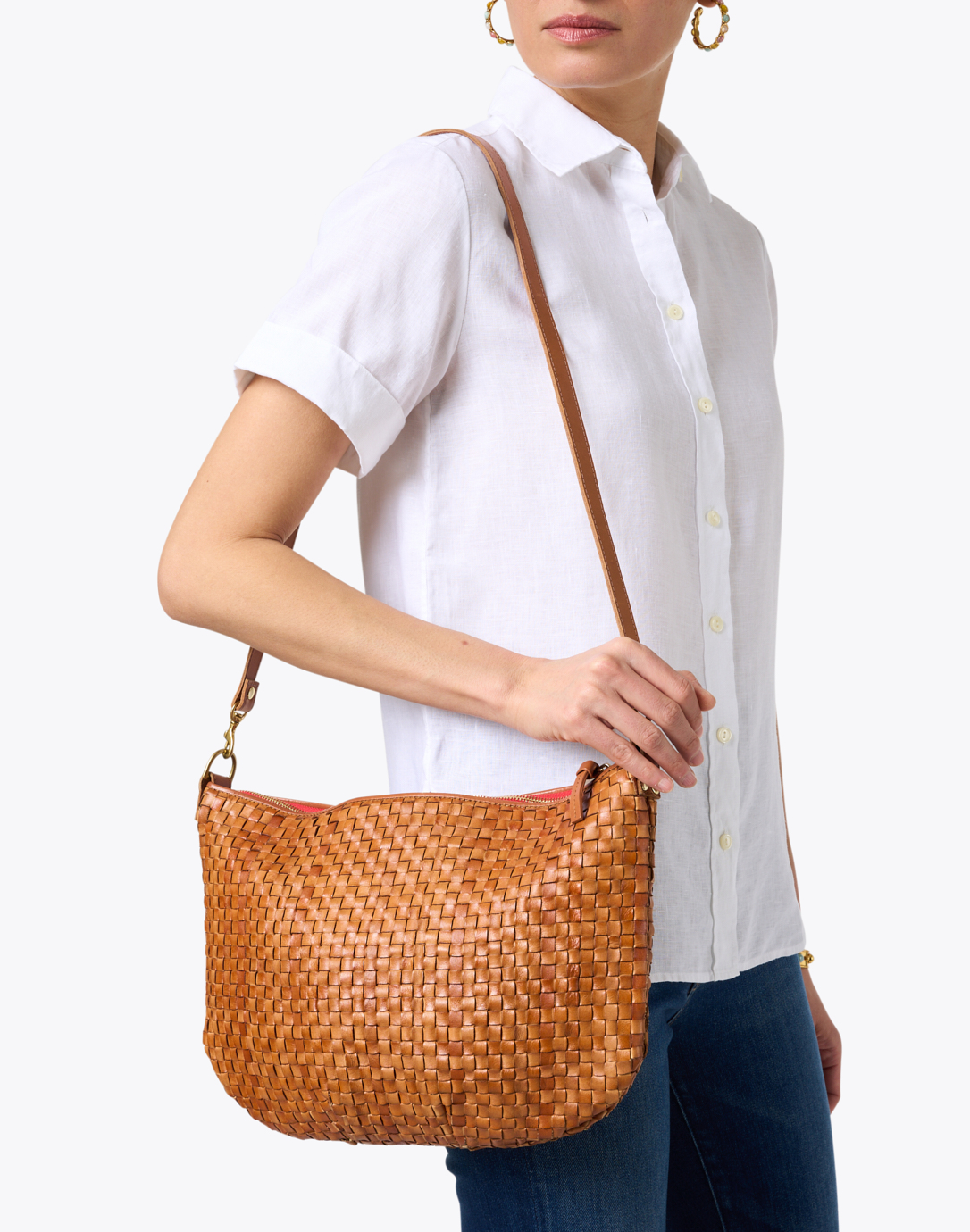 Clare V. Woven Leather Handle Bag - Brown Handle Bags, Handbags - W2436777