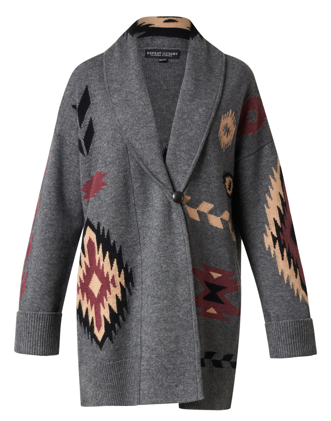 geo print cardigan