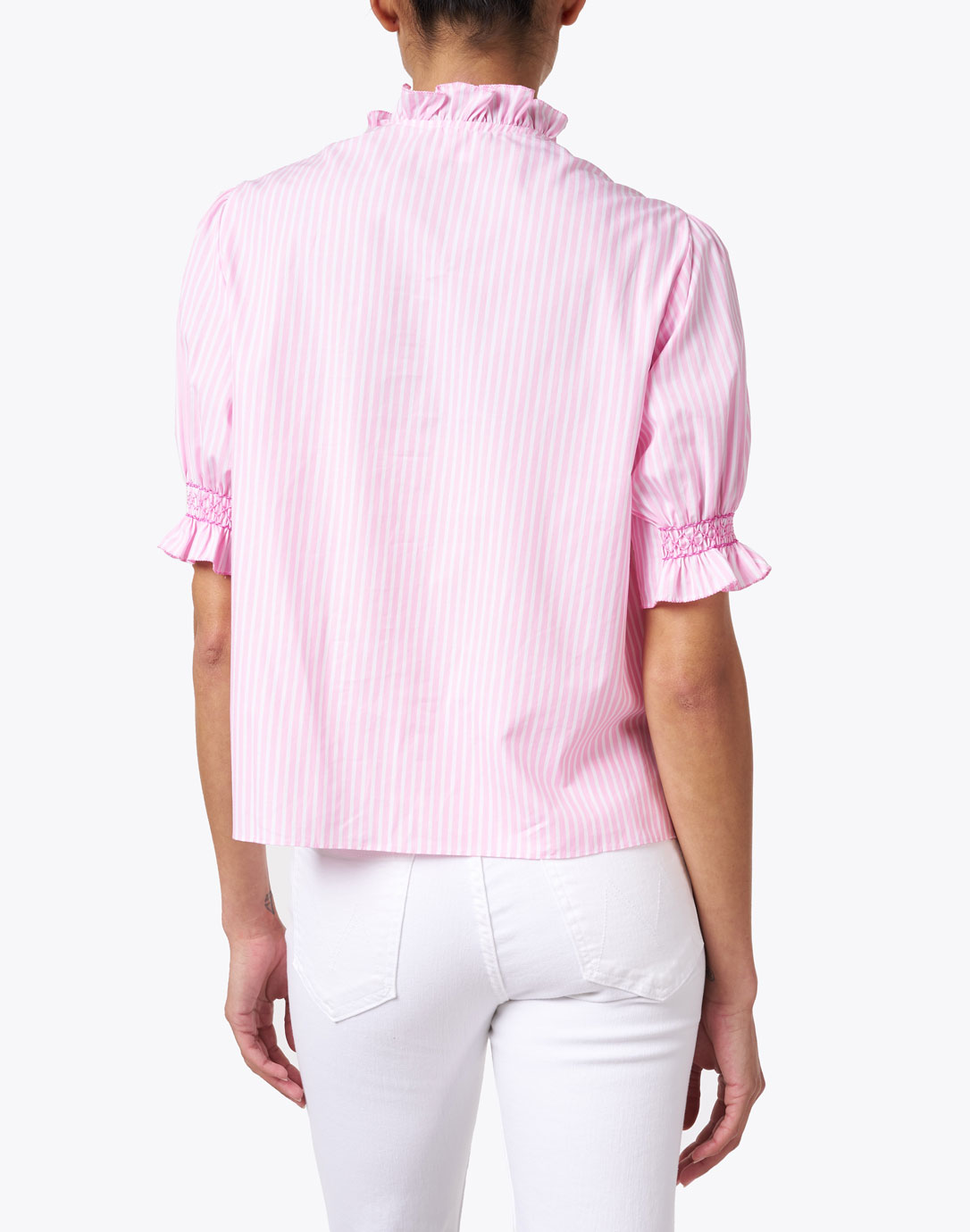 Milvia Pink Stripe Cotton Blouse