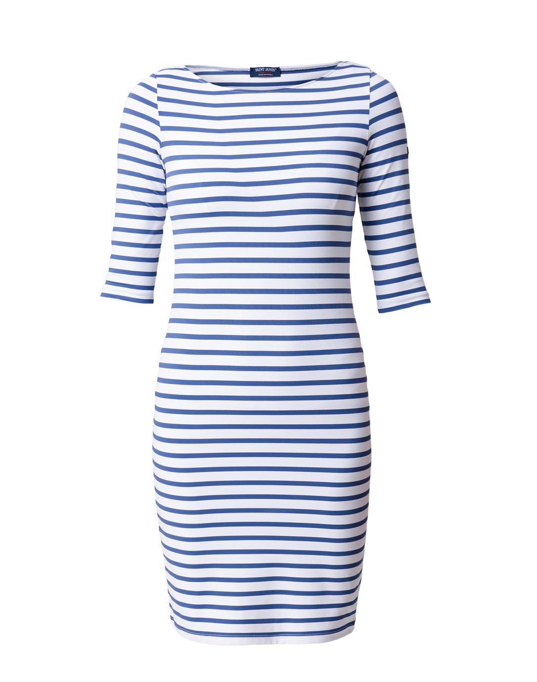 white blue striped dress
