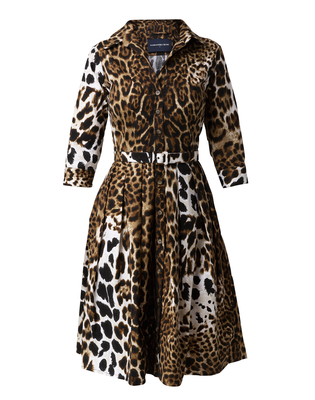 Audrey Leopard Stretch Cotton Dress | Samantha Sung | Halsbrook