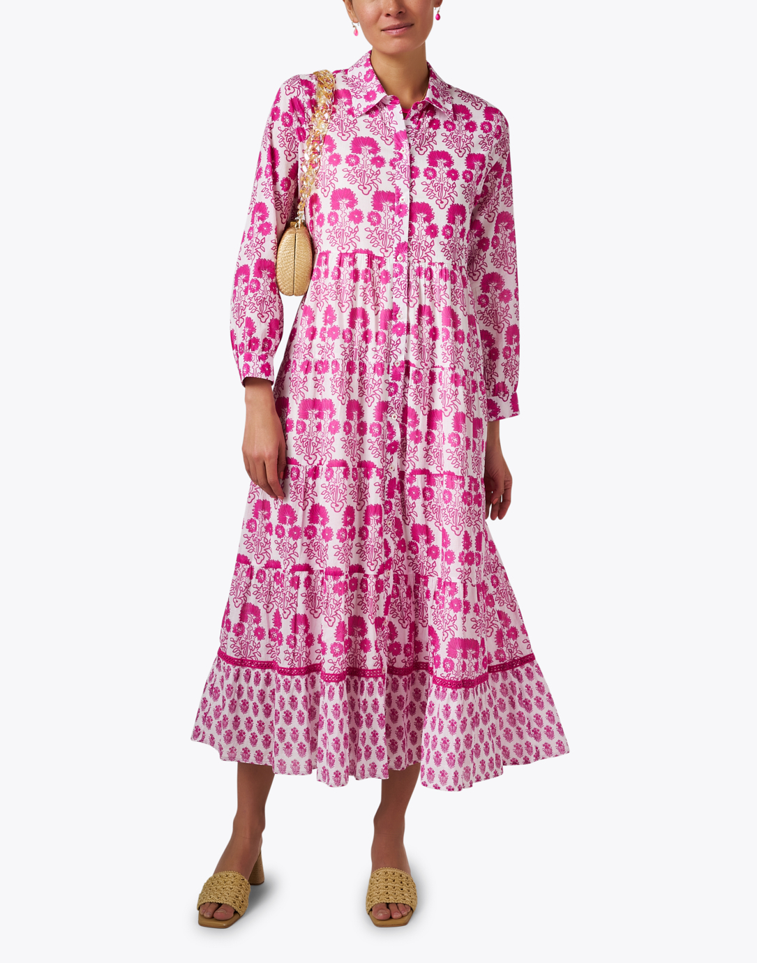 Jinette Pink Print Maxi Dress | Ro's Garden