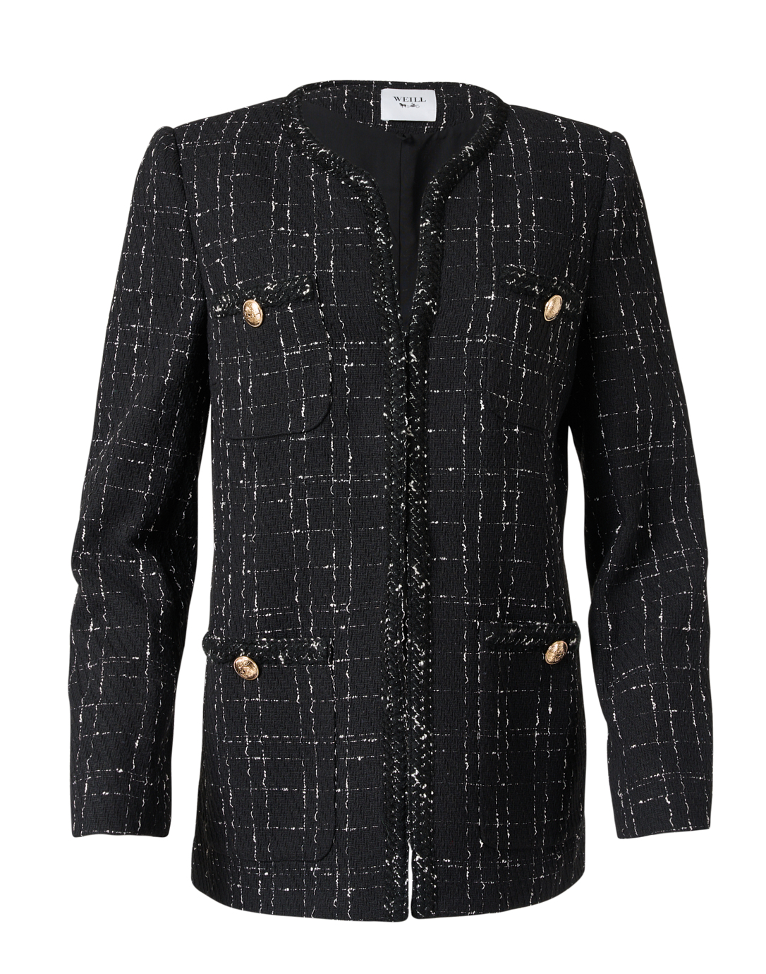 Chanel style bouclé or tweed jackets for winter warmth with style